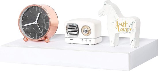 Rootz Wall Regal - Wandregal - Schwebende Aufbewahrung - Montierter Organizer - Dekorative Leiste - Ausstellungsregal - Weiß - 40x5x25 cm