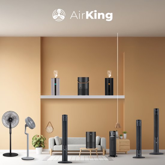 AirKing Turmventilator 94cm - Säulenventilator mit Fernbedienung - Timer - 3 Geschwindigkeitsstufen - Oszillation & dimmbarer LED-Bildschirm - energieeffizient - Ventilator zur Raumkühlung - Schwarz