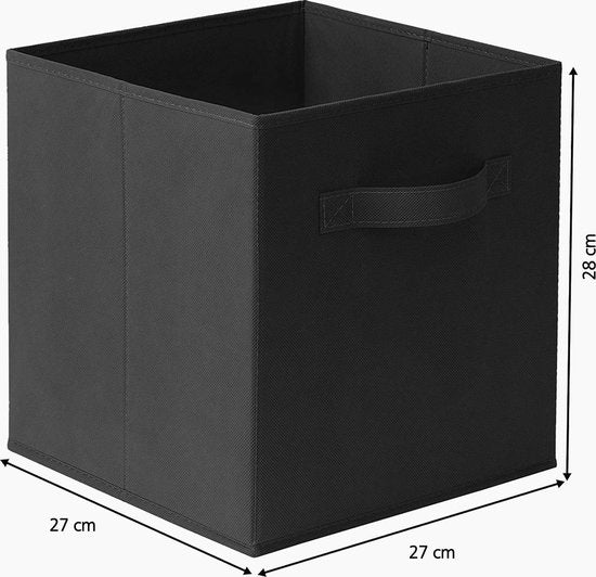 SWILIX® Multifunktionaler Aufbewahrungskorb / Aufbewahrungsbox - Schrankorganisator - 6 Stück - 20 L - Schwarz