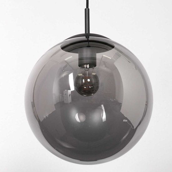 Steinhauer - Pendelleuchte - Bollique - schwarz - Glas Metall - Ø 30cm - E27 - 3498ZW