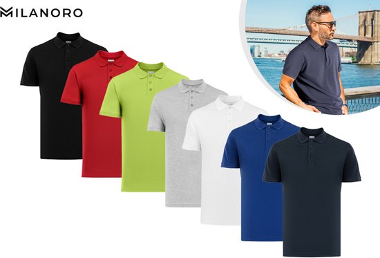 Milanoro - L - Poloshirt - Herren - Hellgrau