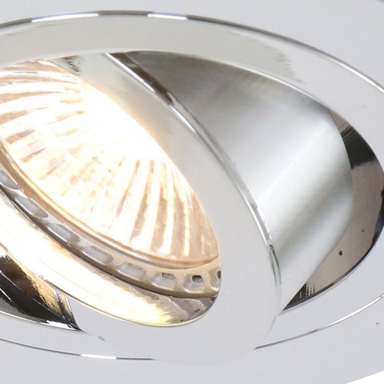 Einbaustrahler Pelite 7304CH in glänzendem Chrom, Ø 10 cm – Modern, schwenkbar, für den Innenbereich geeignet – Steinhauer, Metall, Elektronik, Kunststoff