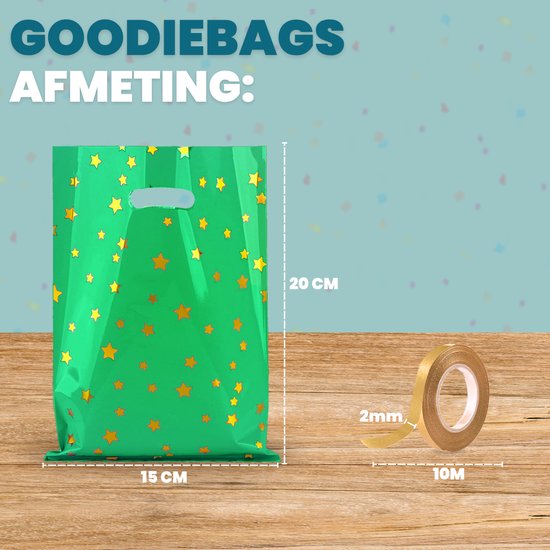 Feestio Sharing Bags 100 Stück - 17 x 25 cm - Bonbontüten - Leckerli-Tüten Kinderparty - Geschenktüten - Geburtstag