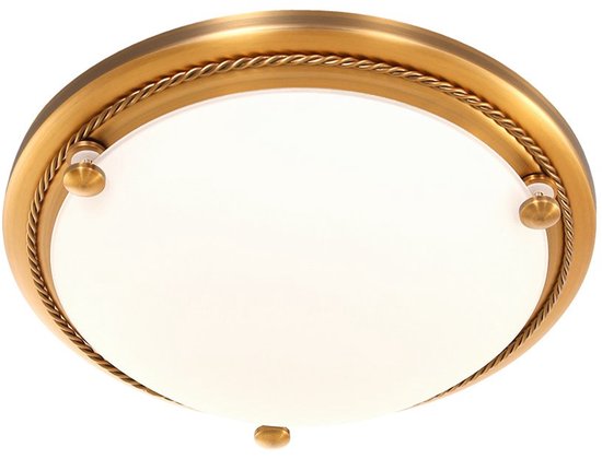 Deckenleuchte Steinhauer Belleron 2785BR Bronze Ø 29 cm mit 2 x E27-Fassungen, aus Glas und Metall, klassisches Design für den Innenbereich