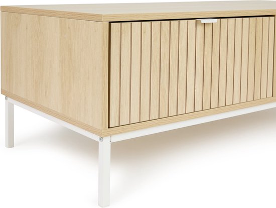 Lifa Living TV-Möbel Sorrento - MDF/Metall - Hellbraun - 110x40x50cm - Max. Belastbarkeit 25kg