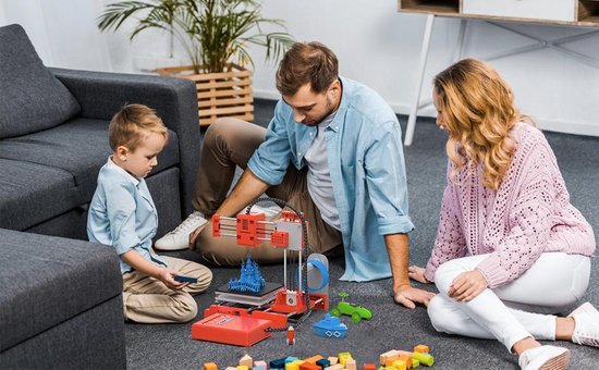 3D&Print 3D-Drucker für Anfänger, Kinder - Bausatz - Starterpaket für Kinder - Orange