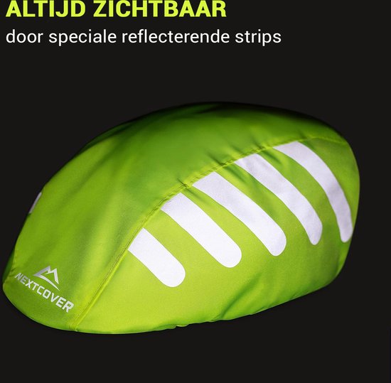 NEXTCOVER® Universal-Regenschutz für Fahrradhelme - 100% wind- und wasserdichter Helmüberzug - Reflektierender Fahrrad-Regenschutz für alle Helme - Wasserdichter Helmüberzug mit reflektierenden Sicherheitsmarkierungen