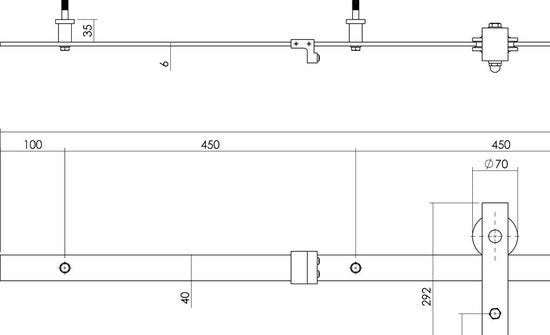 Intersteel Schiebetürsystem Basic mattschwarz