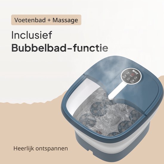 Brixy Foot Bath Automatic Massage - Fußmassagegerät - Elektrisches Fußbad - klappbar - heizt bis zu 48°C - 14L