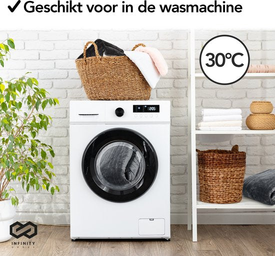 Infinity Goods - Electric Blanket - Heizdecke - 2-Personen - 180 x 160 cm - Mit Timer - Decke - Fleece - Anthrazit