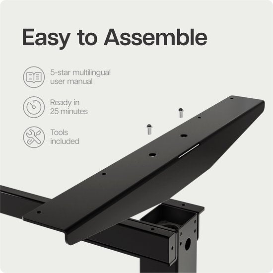 Desktronic HomeOne Sitz-Steh-Schreibtisch, elektrisch höhenverstellbar, Gestell schwarz, 120 x 60–160 x 80 cm, Tischplatte