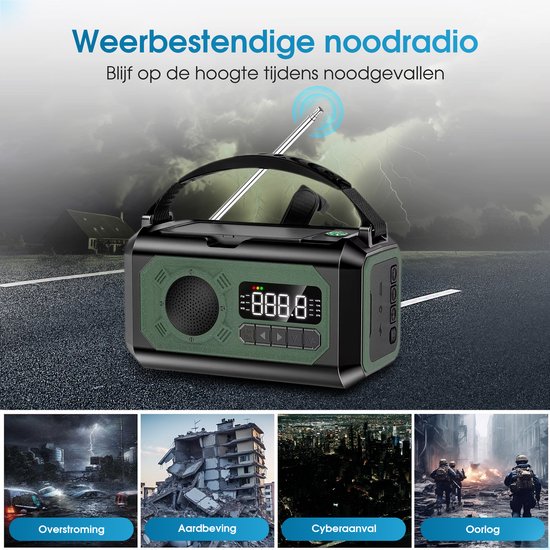 Novalance Emergency Radio - Solar Rewindable 12,000mAh - MODELL 2025 - Solar-Powerbank - Survival Emergency Kit - Taschenlampe - Notfall-Kit - Notfall-Ration - Radio