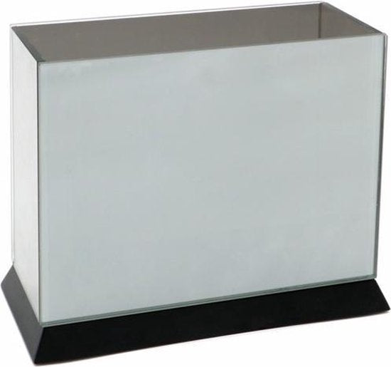 Liva Living Magic Cube - Stimmungslichthalter - 3 Kerzen - 20 x 9 x 15 cm - Mit getöntem Spiegelglas - Unendlichem Reflexionseffekt - Für Innen und Außen - Schwarzes Glas