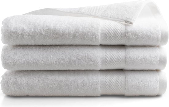 DoubleDry Handtücher 70 x 140 cm - 3er-Set - Hotelqualität 500 g/m2 - Weich & saugfähig - OEKO-TEX Made in Green & BSCI zertifiziert - hellweiß
