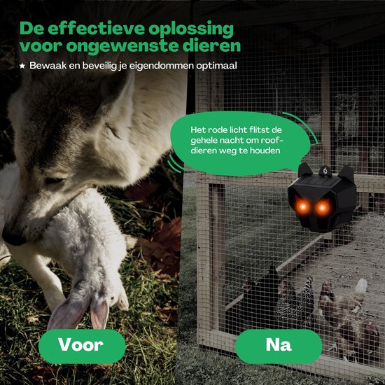 Vulpes Goods® Repellent - Vogelabwehr - Taubenabwehr - solarbetrieben - Repellent für Vögel und andere Raubtiere - PRO Version