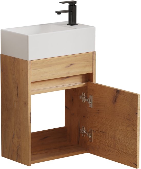 VDD - Toilettenschrank - Toilettenschrank mit Waschbecken - Toilettenschrank Eiche - Springbrunnenschrank - Springbrunnenschrank