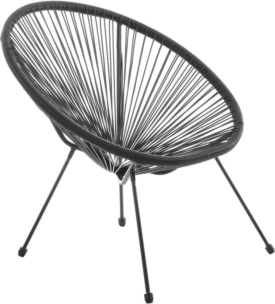 Polyrotan Balkonmöbel / Balkonset Ostana - 3 Stück - Schwarz