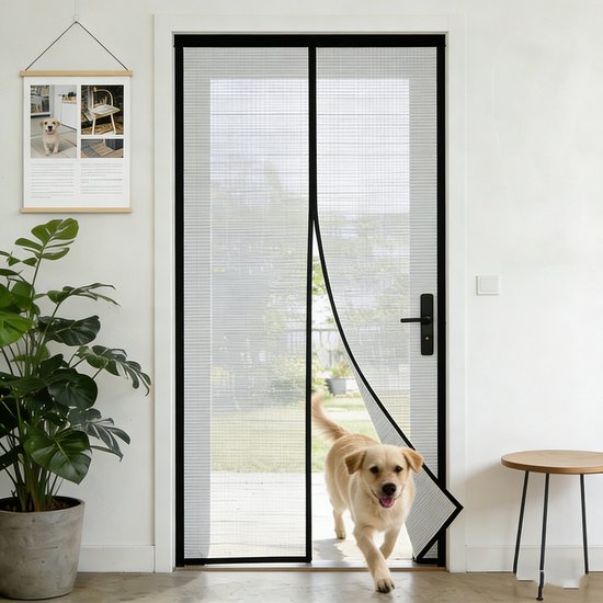 Ceruzo Türvorhang 100x230 cm - Magnetisch - Fliegenvorhang - Schwarz - Klettverschluss
