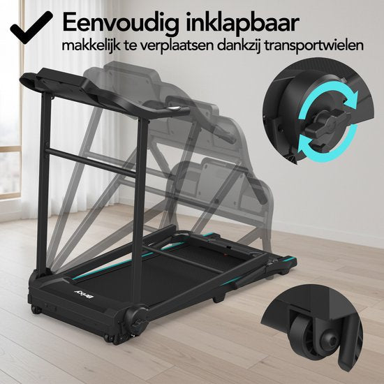 Brixy Laufband - Zusammenklappbar - Laufband - 12 Programme - Tablet-Halterung - Steigungsfunktion - Laufband - 1-12km/h
