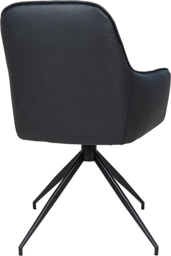 House Nordic Harbo Esszimmerstuhl Vegan Leder Schwarz - Set von 2
