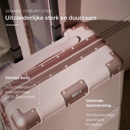 ONYX Hybrid Pro Check-in Koffer Large 100 Liter - Recyceltes Polycarbonat und reißverschlussloses Design - Reisekoffer mit TSA-Schloss und Spinnerrollen - Candy Pink