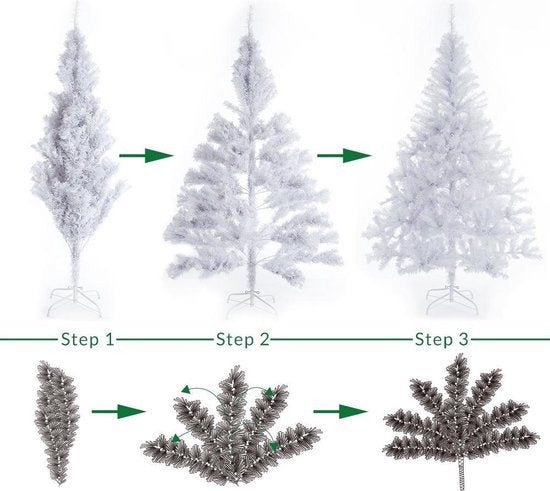 Casaria Weihnachtsbaum PVC - Metallfuß - 180 cm Weiß