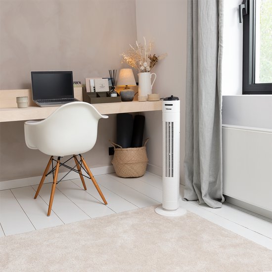 Turmventilator 79 cm - 3 Geschwindigkeiten - Timerfunktion - Oszillierend - Leise & Kompakt - Tristar VE-5806 - Weiß