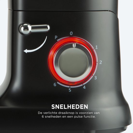 Bourgini Classic Kitchen Chef Küchenmaschine - 4.5L Rührschüssel - Küchenmaschine - Küchenroboter - 1300W- Schwarz