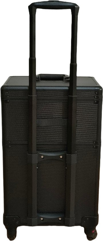 VDD - Friseurkoffer - Friseur-Trolley - Make-up-Trolley - Make-up-Koffer - Beautycase - Kosmetikkoffer - Beautycase mit Rollen - Schwarz