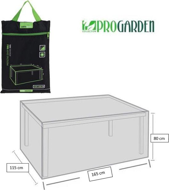 ProGarden Gartentischabdeckung 165x115x80 cm schwarz