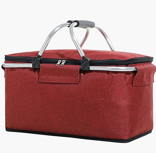 Ceruzo Kühlkorb Rot - Picknickkorb-Aluminium-Oxford-Stoff-Faltbar