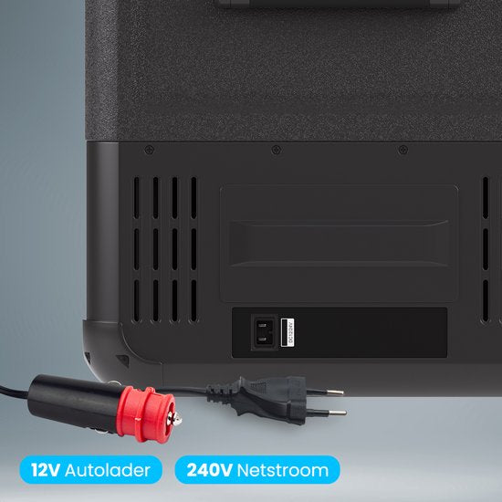 Auronic Electric Cool Box - Kompressor - Zwei Zonen - 12V 230 Volt - Auto - 45L - Frigobox - Schwarz/Grau