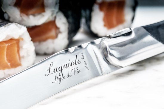 Laguiole Style de Vie Steakmesser Luxury Line - 6-teilig - Schwarzes Pakaholz
