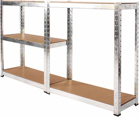 2x Profeco Heavy Duty Lagerregal 180x90 cm - Edelstahlregal - 10 Fachböden - Kapazität 175 kg pro Fachboden - Lagerschrank Garage & Schuppen