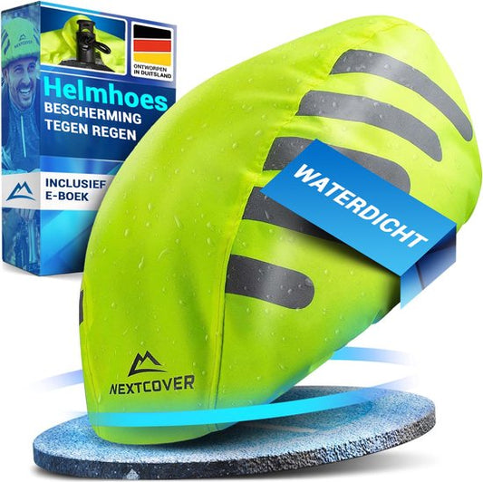 NEXTCOVER® Universal-Regenschutz für Fahrradhelme - 100% wind- und wasserdichter Helmüberzug - Reflektierender Fahrrad-Regenschutz für alle Helme - Wasserdichter Helmüberzug mit reflektierenden Sicherheitsmarkierungen
