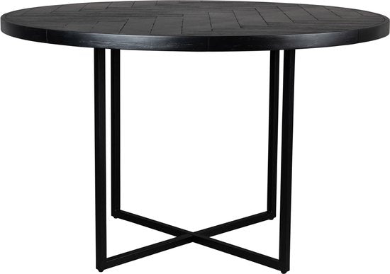 Dutchbone Class Esstisch Rund 120 cm Akazienholz Schwarz