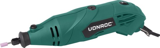 VONROC Multitool - Rotary - 160W - Inkl. 232 Zubehörteile, 2 Aufsätze, biegsamer Schaft und Aufbewahrungstasche