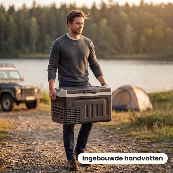 Auronic Electric Cool Box - Kompressor - 21L - 12V und 240 Volt - Camping-Kühlschrank - Frigobox Auto - Schwarz