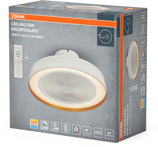 OSRAM HOMELIGHTING Deckenventilator Compact 480 49W Weiß Deckenventilator 49 W