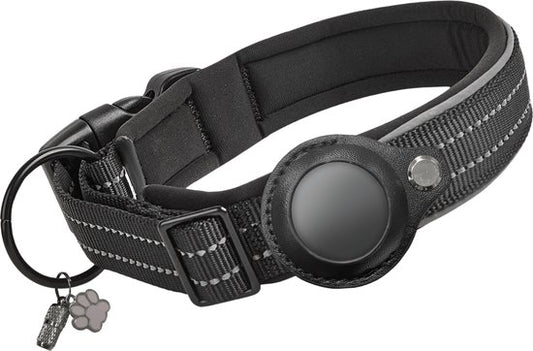 Vulpes Goods® Pets – Hundehalsband, kompatibel mit Apple AirTag – Apple AirTag-Halsband für Hunde Pro – Sicher, leicht, reflektierend und bequem – Kratzfest und wasserabweisend – Inkl. 2 Zubehörteile – 36–44 cm – M
