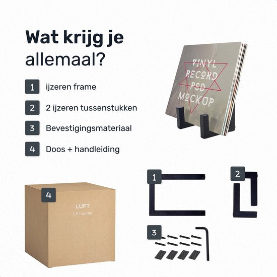 Luft LP-Halter - Vinyl - Aufbewahrungssystem - Plattenständer - Halterung - Ständer - Album - Eisen