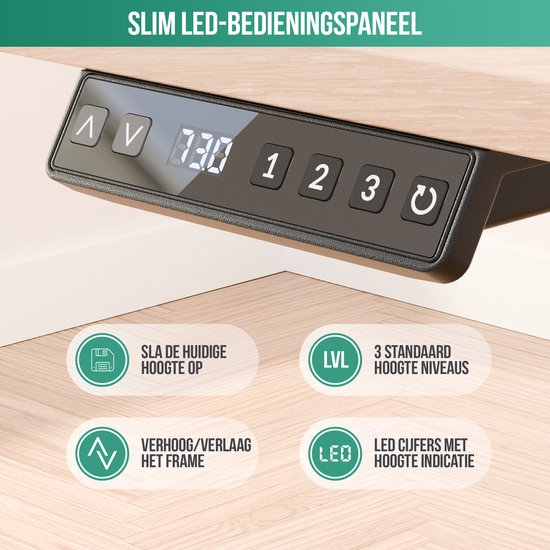 Avalo Schreibtischgestell - Elektrisch - Verstellbar - für Tischplatte 60-80 x 100-160cm - Stahl - Schwarz