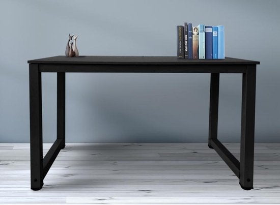 Schreibtisch Computertisch - Küchentisch - Metall Holz - 120 cm x 60 cm - schwarz