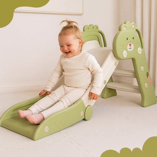 Bambini Slide - Rutsche für Kleinkinder - Rutsche für draußen - Rutsche für drinnen - Spielplatz - faltbar - Grün