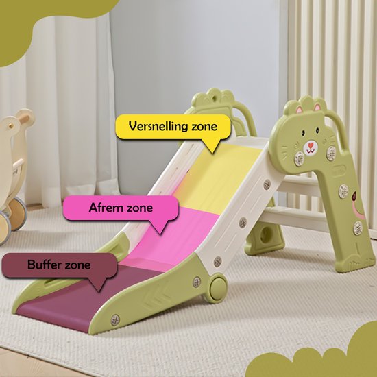 Bambini Slide - Rutsche für Kleinkinder - Rutsche für draußen - Rutsche für drinnen - Spielplatz - faltbar - Grün