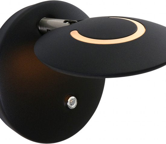 Steinhauer Zenith LED - Wandleuchte Modern - Schwarz - H:12cm - Ø:12cm - Universal - Für Innen - Metall - Wandleuchten - Schlafzimmer - Wohnzimmer