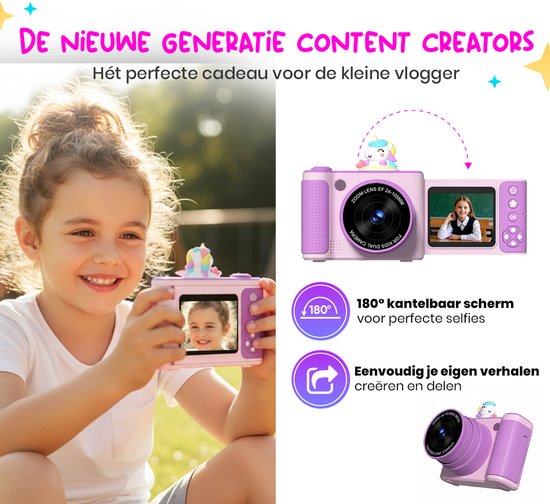 K&L Digitale Kinderkamera Kinder 32GB - Kinder Vlog Kamera - Kinderkameras Digital - Fotokamera Kinder - Kinderkamera