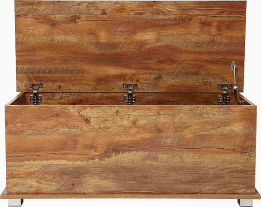 VDD - Aufbewahrungsbox - Spielzeugtruhe - 100 cm breit - Vintage - braun