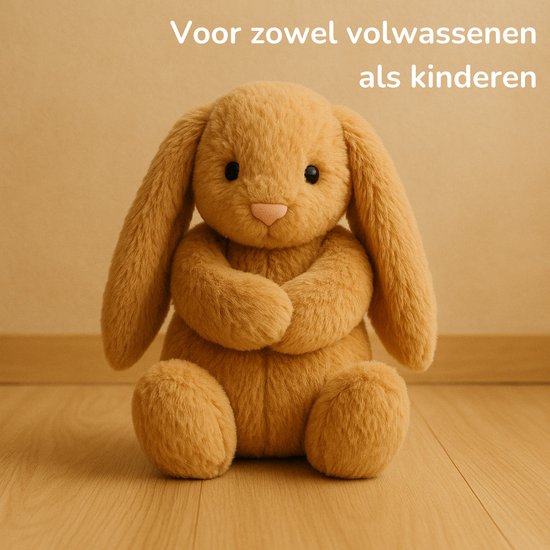 Beschwertes Plüschtier 2Kg - beschwertes Plüschtier - Coco Rabbit - beschwertes Plüschtier - sensorisches Spielzeug - für Kinder und Erwachsene - braun - mit Canvas Aufbewahrungstasche
