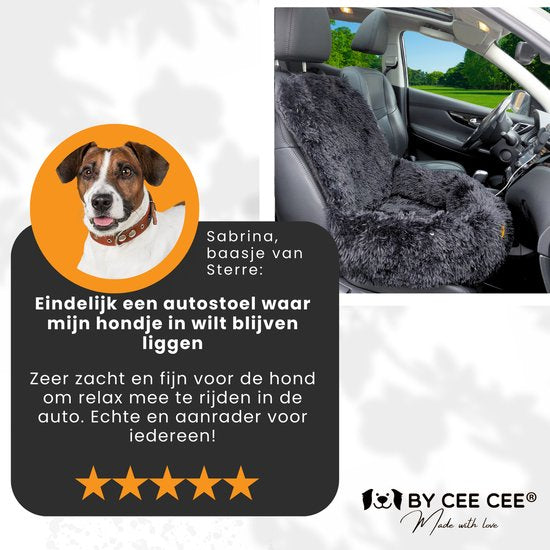By Cee Cee Autositz Hund Deluxe - Hundekorb Auto mit Sicherheitsgurt - Autokorb Hund - Hundesitz - Autositz - Schwarz - Beifahrersitz